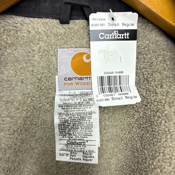 Carhartt Detroit Jacket Sherpa Lined Womens Small WJ097 RBY Raspberry NWT NOS - Picture 4 of 13